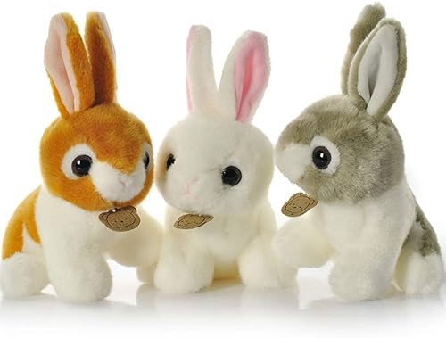 Paquete de 3 juguetes de peluche de conejo, juguete de peluche