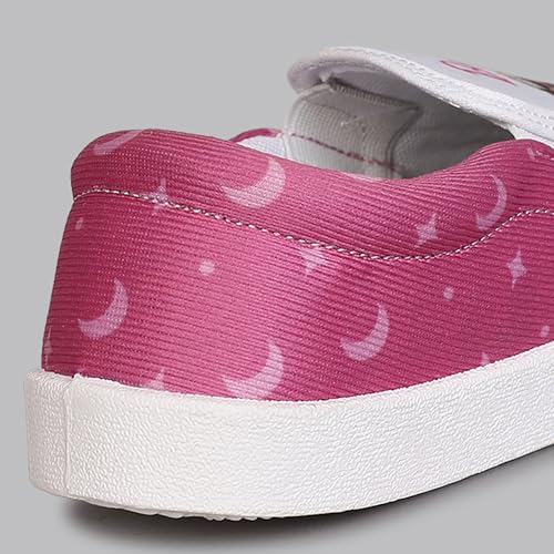 Image of Kidsville Official Barbie Printed Kids Girls Canvas Shoes - White | Lightweight Sole, Super Flexible, Comfortable Indoor and Outdoor Slip On Lofer Shoes for Kids