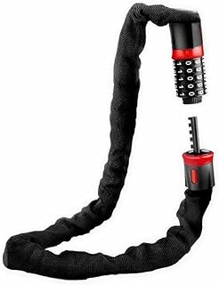 Chain Lock, Bicycle Lock Combination Lock with Numbers and High Security Level Chain Locks Bicycle 5-Digit Resettable Wheel Barrier with Chain Made of Hardened Steel 90-120 cm (Black 100 cm)