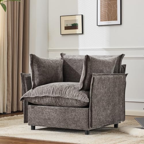 Sillón Plegable Chenille Taupe