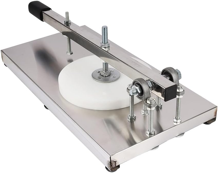 7.9Inch Pizza Dough Press Machine Stainless Steel Household Pizza Press with Plate Portable Commercial Dough Chapati Sheet Pizza Kitchen Dough Maker Tool