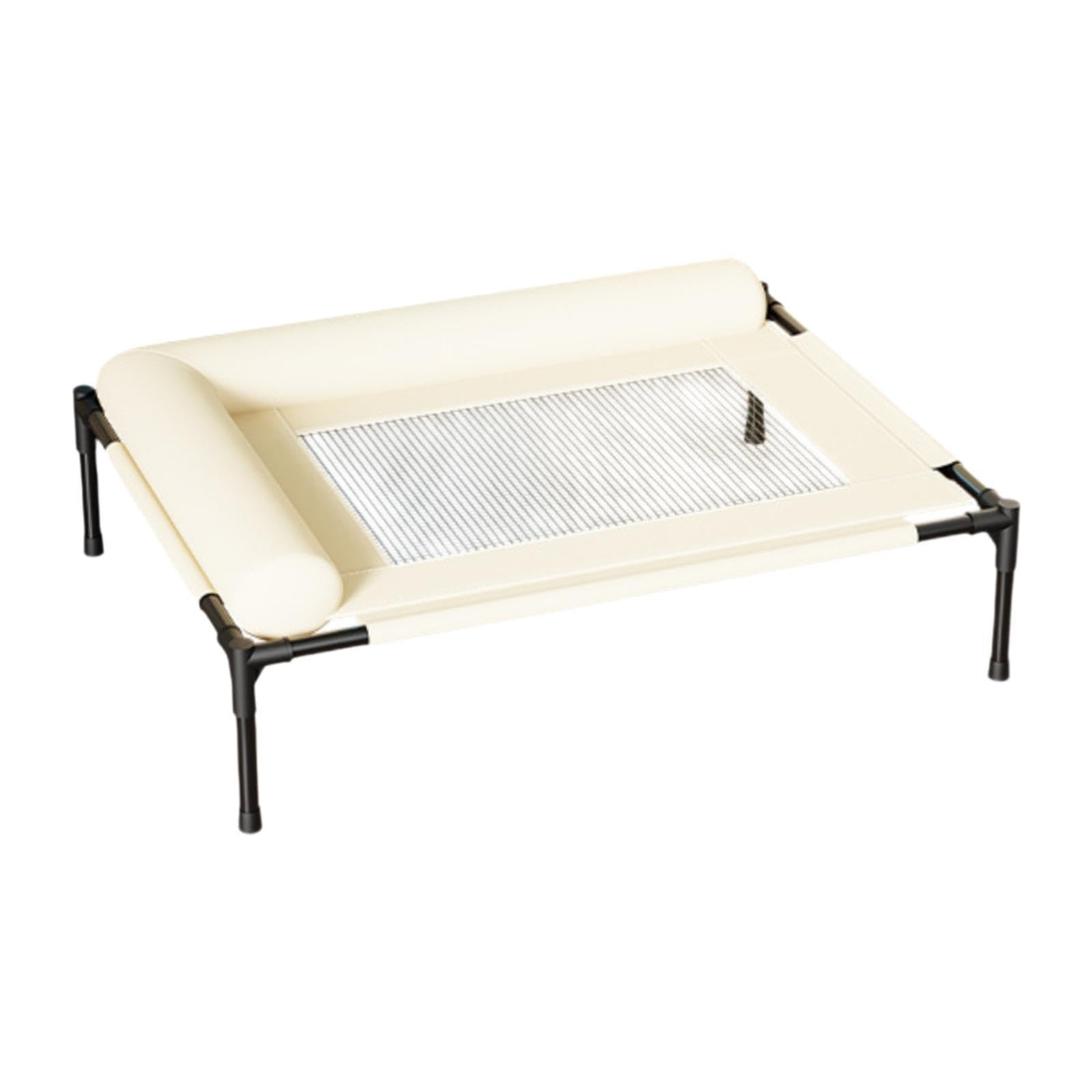 Baoblaze Elevated Pet Bed with Pillow Breathable Mesh Portable Washable Cooling Elevated Cot Hammock Cat Dog Bed for Puppy Cats Kitten, L Shape L