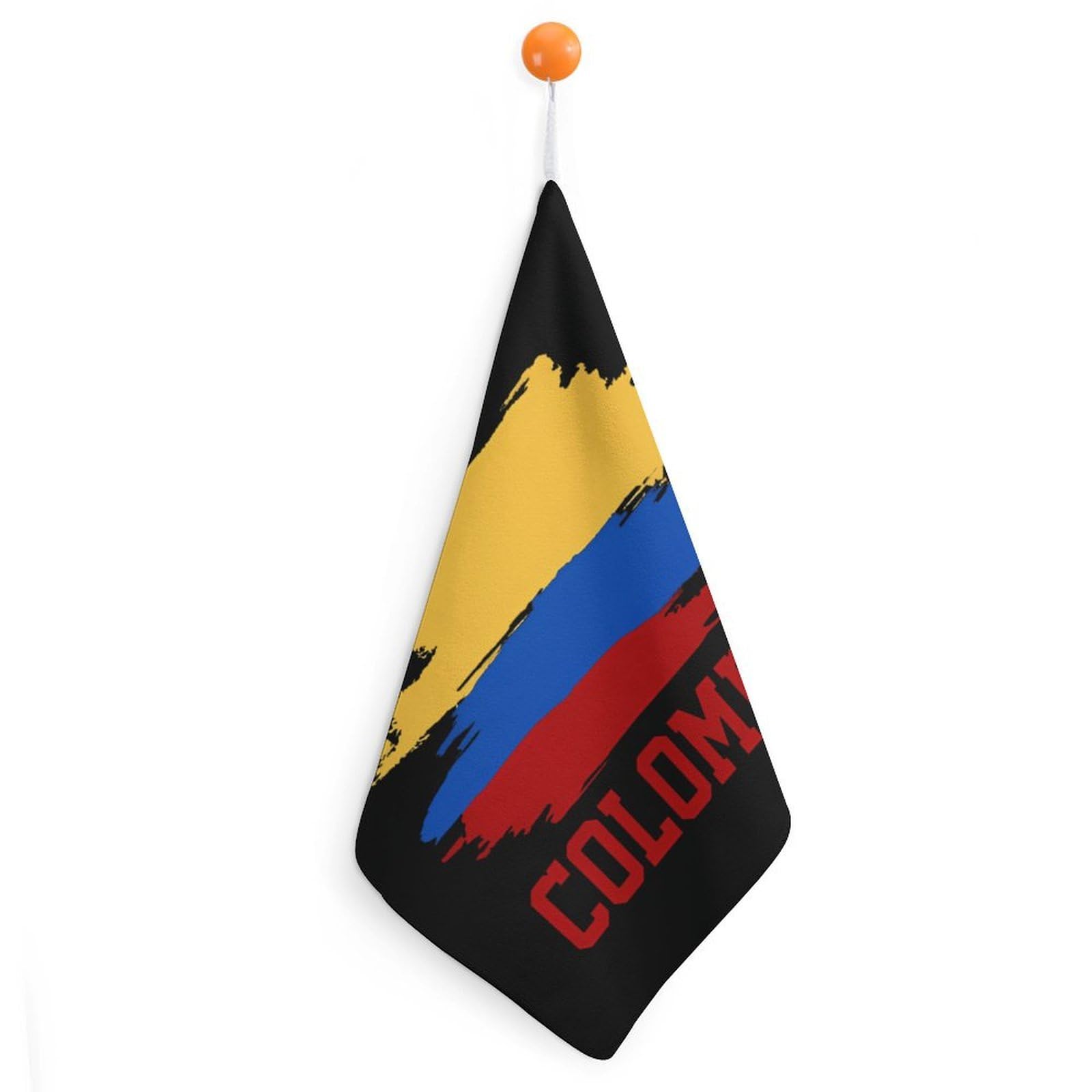 TXFBTRFSA Colombia Flag Hand Towels with Hanging Loop Kitchen Towel Handkerchiefs Cleaning Cloths