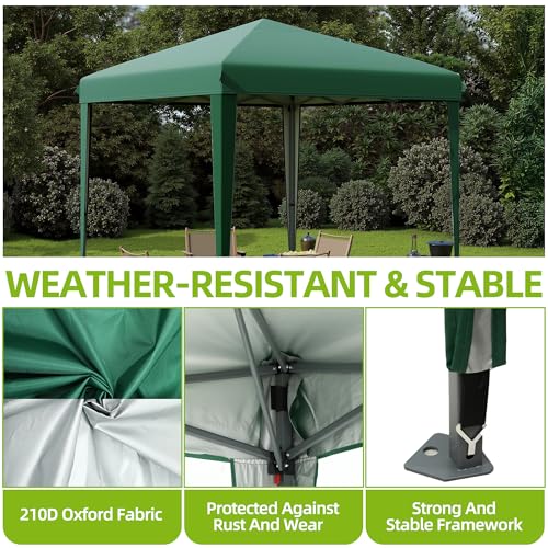 YITAHOME Pop Up Gazebo,3x3M Instant Heavy Duty Pop Up Tent with Storage Bag, Folding Outdoor Shelter for Outdoor Party Camping, Events (Green) - Image 3