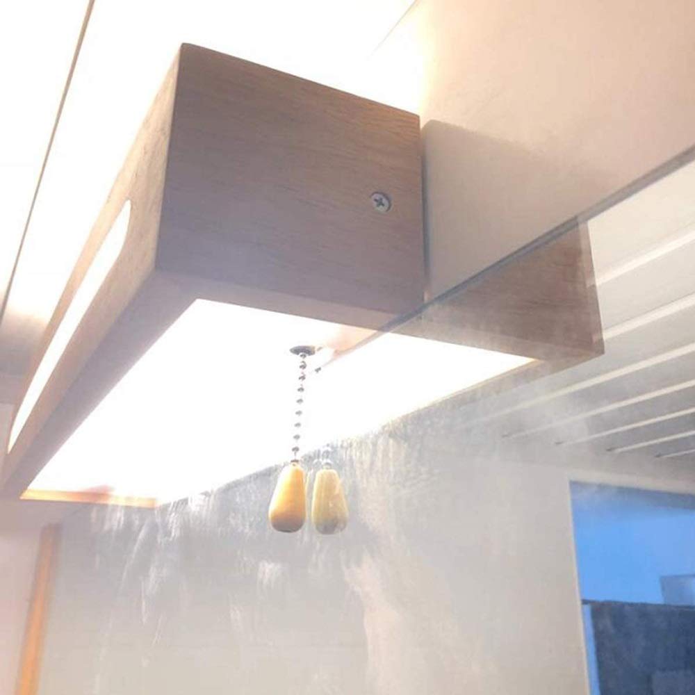 Kinkiety LED z włącznikiem pociąganym, lampa łazienkowa, lustro, 6W/8W, drewno, ciepłe, kreatywne, sypialniane, stolik nocny do salonu, biura, interesujące (ciepłe światło, 45 cm, 6 W)