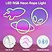 RCUICA 16.4FT LED Neon Rope Lights Waterproof with Smart App Control Remote,DIY Scene Modes,Music Sync hronization,Eaves Lights for Garden Decor,Deck,Christmas