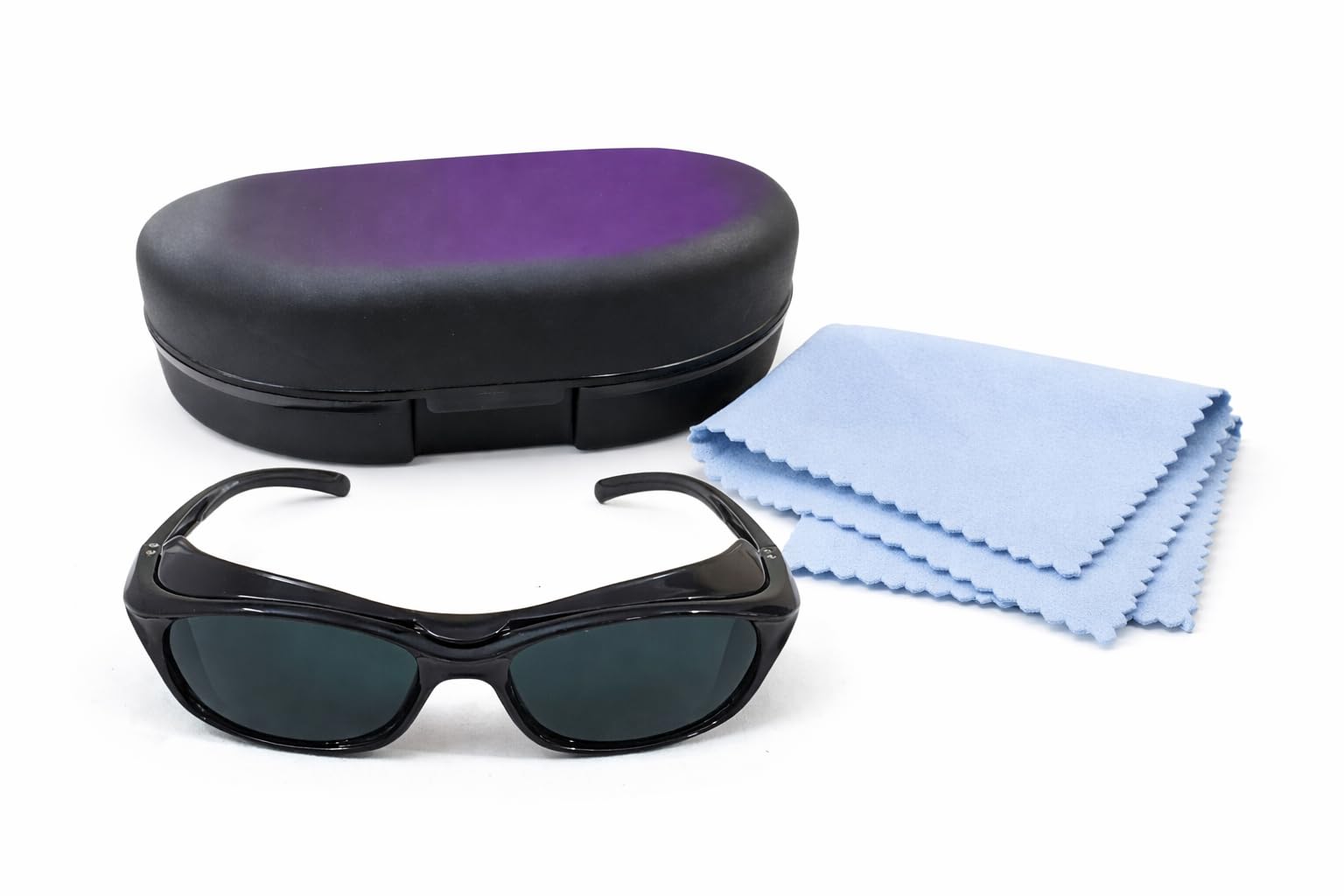 Men’s & Women’s Sports Sunglasses UV Protection | Black Frame Dark Lens | Lightweight Stylish Goggles with Hard Case & Cleaning Cloth-image-2