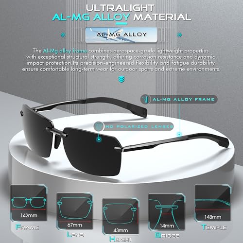 ATTCL Men's Polarized Sunglasses, UV400 Protection, Square Metal Shades for Street, Beach, Vacation2