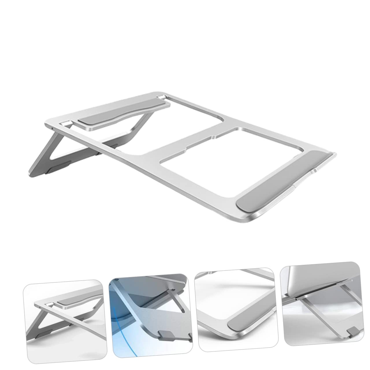 KOMBIUDA Portatile Ergonomico Design e Alluminio a Triangolare Struttura in Supporto Computer Pieghevole Lega di Sollevare 18 Gradi per per Laptop