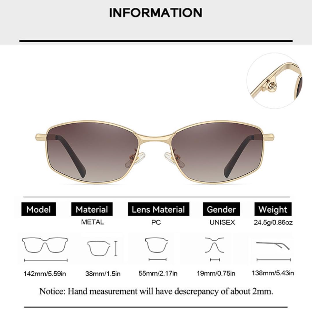 Gafas de sol de moda con montura metálica degradada, estilo ojo de gato, protección UV400 (gris plateado).
