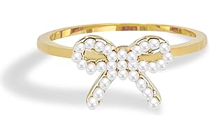 Gold Pearl Bow Rings: Exquisite Elegance for Women