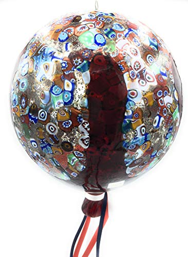 Ballon suspendu en verre de Murano pour illuminer votre salon de reflets rouges