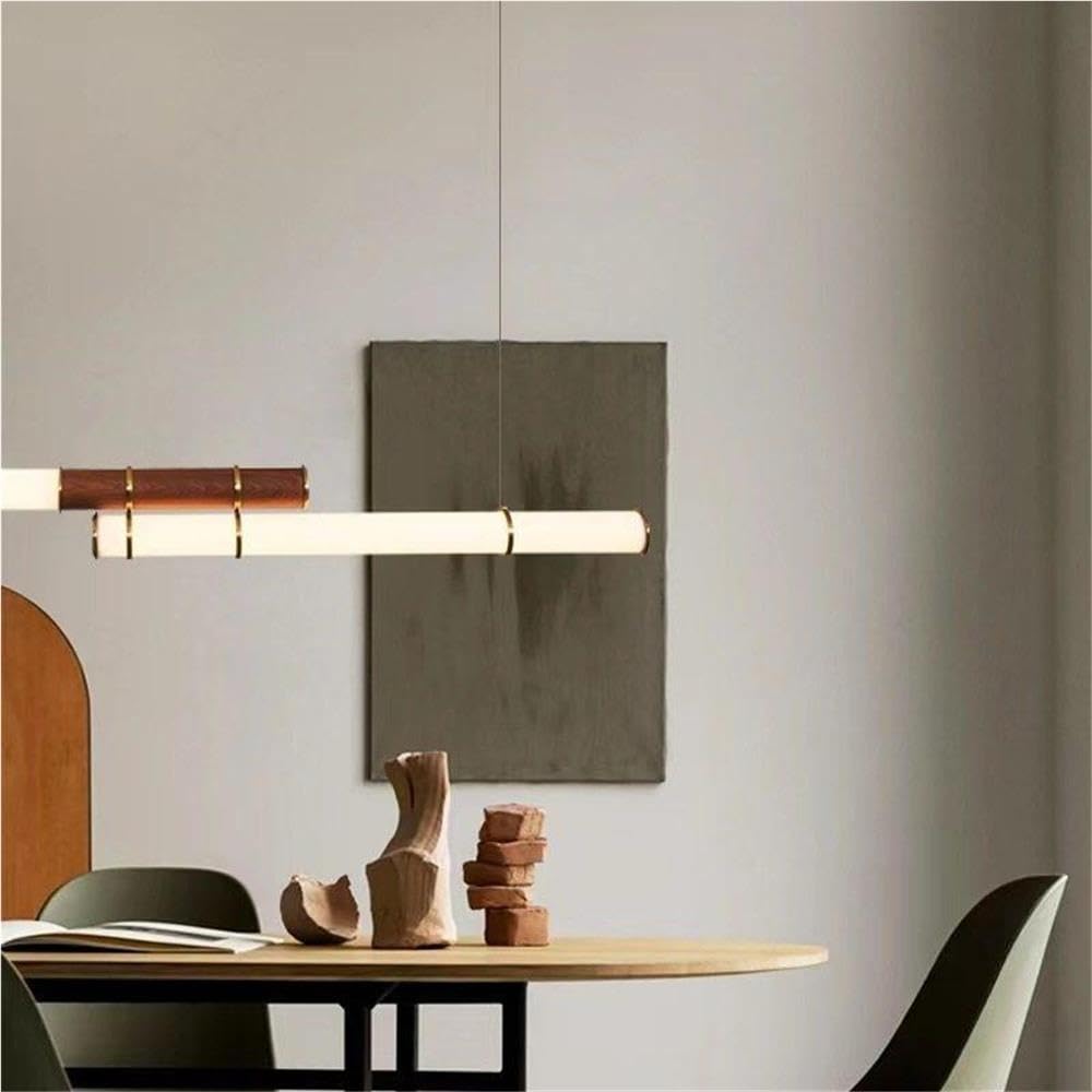 Lustre suspendu moderne à double tige décalée, lampe acrylique créative