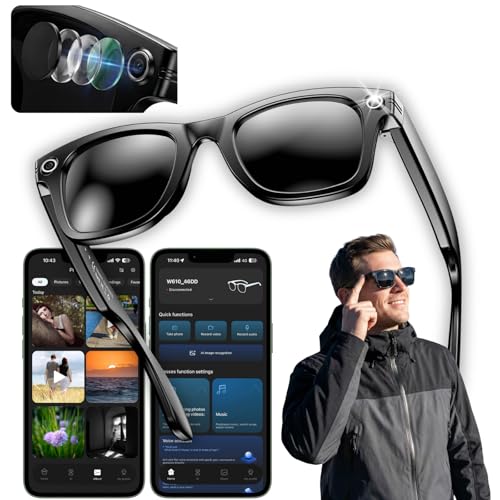 Nexlenz Smart Camera Sunglasses, 8MP POV Video Recording Glasses for Travel, Daily Use & Outdoor Activities, AI Object Recognition, Voice Translation, Bluetooth Audio, Built-in Storage