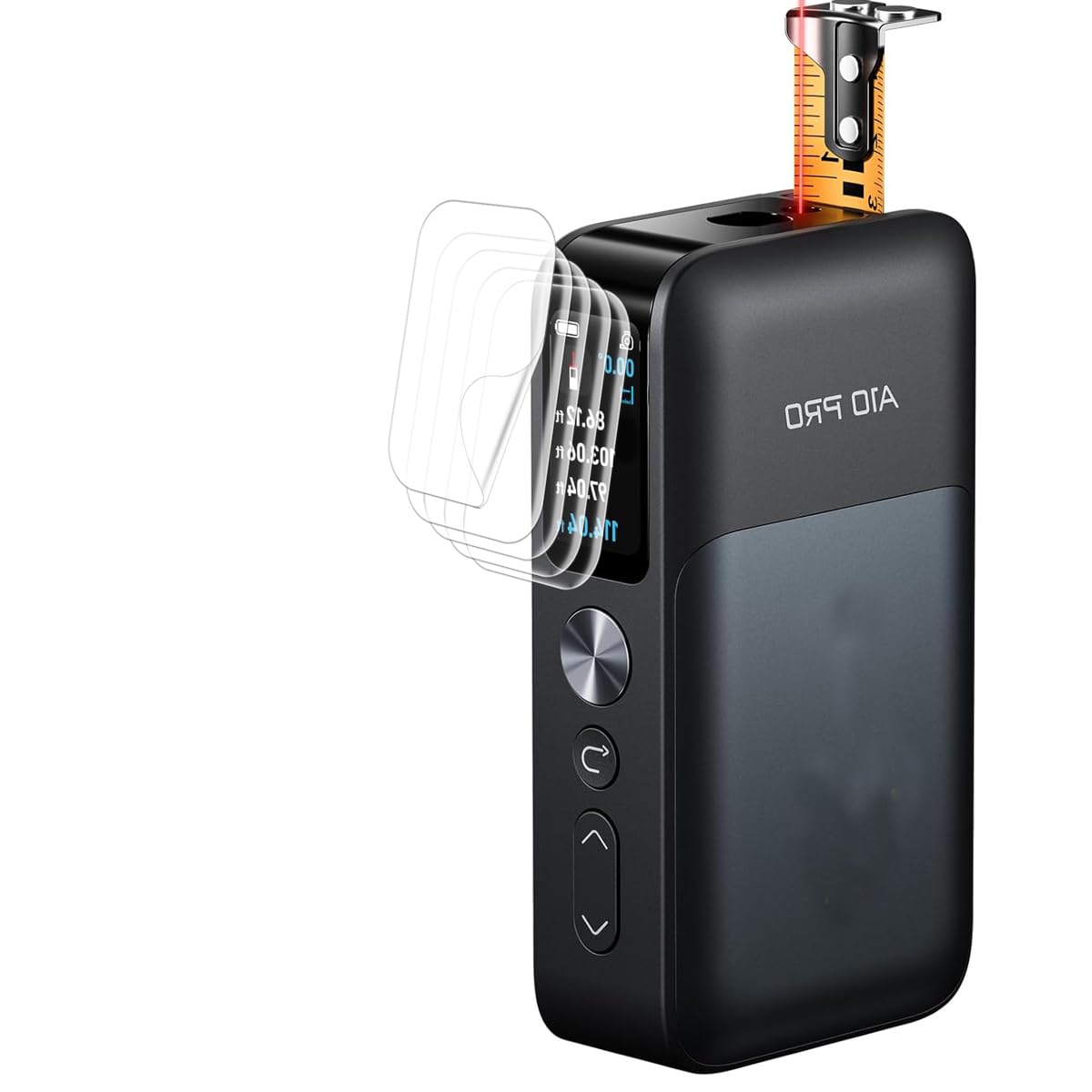 [Paquete de 5] Cinta métrica láser digital Fanttik A10 Pro / A10 Apex, protector de pantalla de 1.45 pulgadas, compatible con fundas, HD, transparente, antiarañazos, sin burbujas, antihuellas