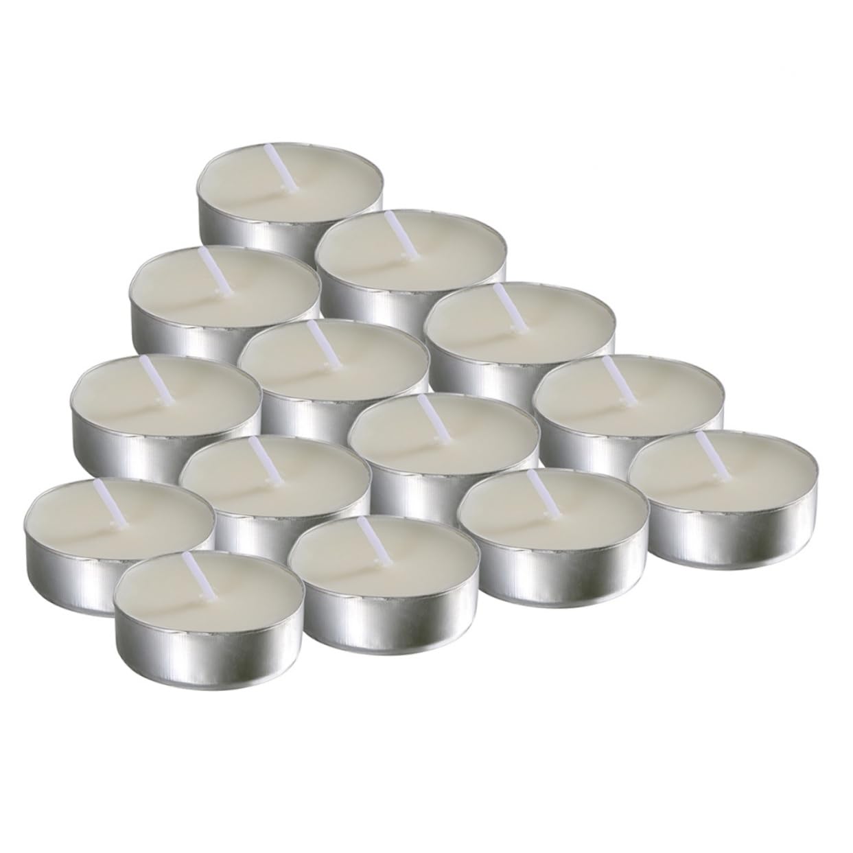 Unomor Small White Scented Tea Light Candles for Weddings Birthday Parties Table Decor Easy to Use Soft Light with No Glare Flicker