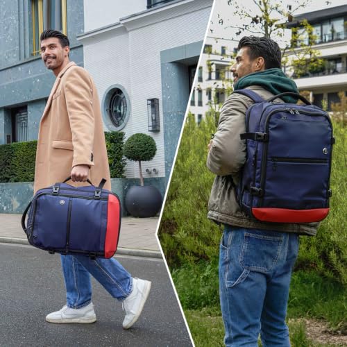 Image of Swissdigital Design Travel Backpack 43l with USB Charging Port Laptop Backpack,TSA Friendly Flight Approved Carry-on Luggage Hand,Large Weekender Bag Fits 17 Inch Laptop Blue | SD1748-12