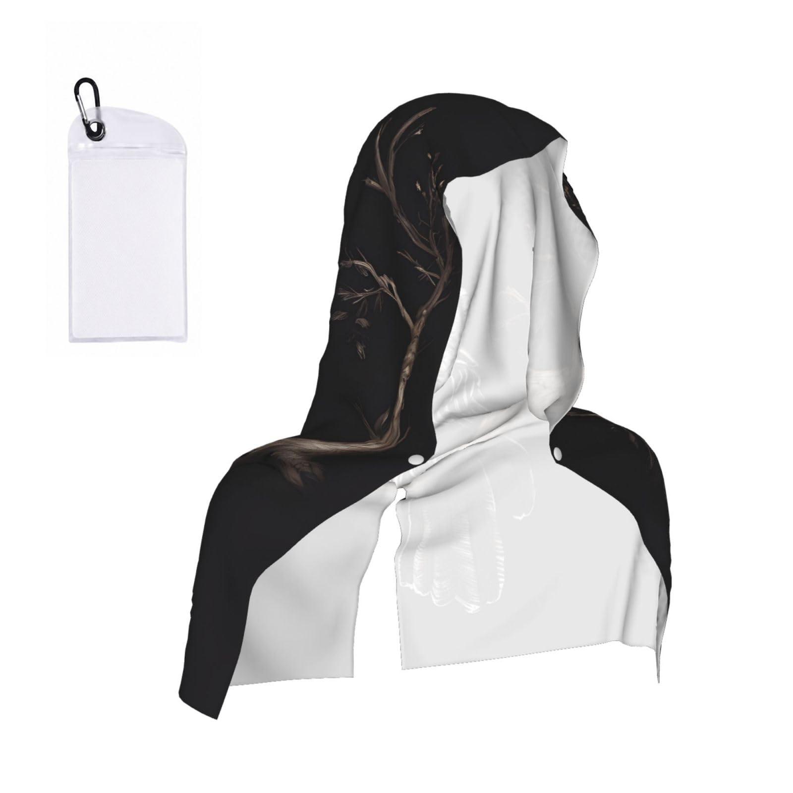 CNTDBU Late Night Owl Cooling Towel Hooded-Instant Chill Neck Cover for Sports, UV Cooling Rag for Running Gym