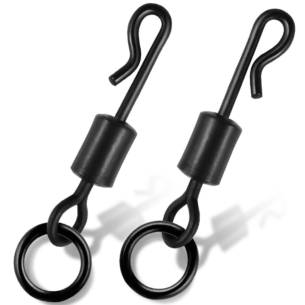 9KM DWLIFE Fishing Swivels Carp Fishing Quick Change Swivels 4#-15pcs Anti-tangle Fishing Accessories for Perch Carp Fishing Rig Tackle Freshwater Saltwater Fishing
