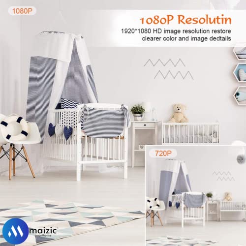 Image of Maizic Smarthome Smart WiFi Shirt Button /Pinhole Security Camera Full HD 1920X1080P Live View Motion Detection Audio Recording SD Card Support