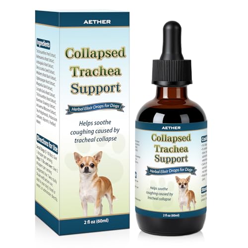 Collapsed Trachea Support for Dogs Support Tracheal & Respiratory Health Trachea Cough Elixir Airway & Throat Comfort Drops for Small Breeds Dogs Dry Hacking Cough Relief Herbal Formula 2 fl oz