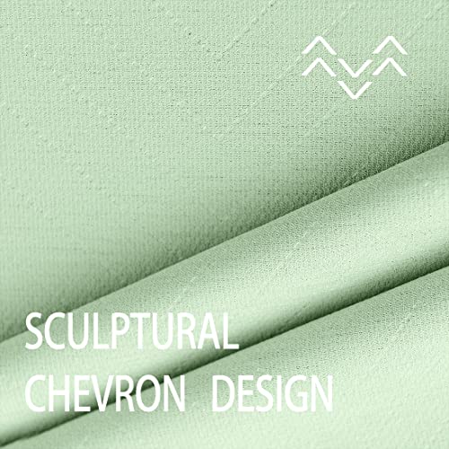 Image of Treatmentex Green Curtains for Living Room 96 inch Long Geometric Window Drapes for Bedroom Light Green 2 Panel Drapes Grommet Top