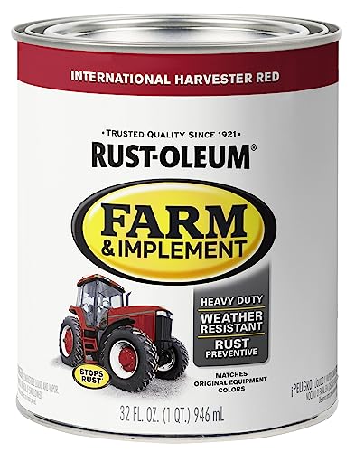 Image of Rust-Oleum 280109-2PK Farm & Implement Enamel Paint, Quart, International Harvester Red, (Pack of 2)