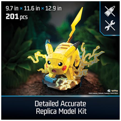 4D Build, Pokémon Pikachu, 3D-modelset, Pokémon-verzamelobjecten, Kanto-starterverzameling, bureaudecoratie, bouwspeelgoed, 3D-puzzels, 201 stukjes - Afbeelding 3