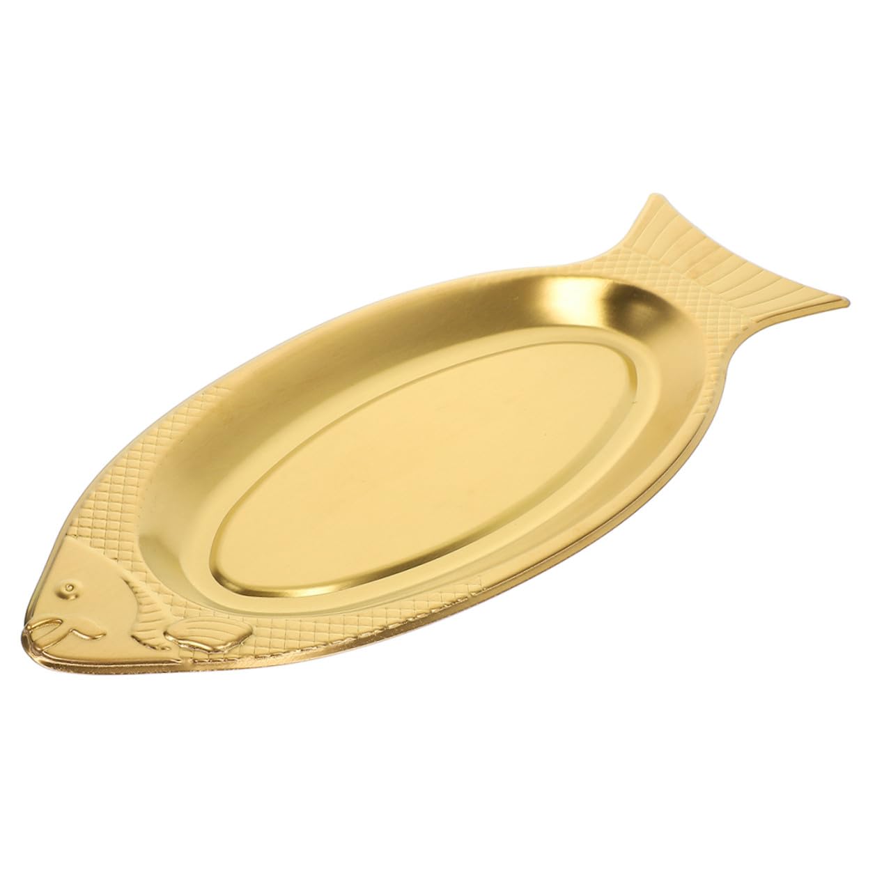 Plat de service poisson inox doré plateau de cuisine