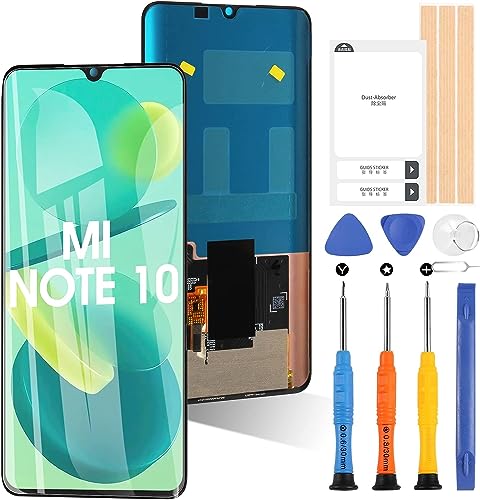 Pantalla LCD OLED para Xiaomi Mi Note 10/Mi Note 10 PRO/Mi Note 10 Lite/Mi CC9 PRO M2002F4LG M1910F4 6,47' LCD Pantalla Táctil Asamblea Reemplazo Pantalla de Cristal Digitalizador con Herramientas