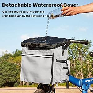   Pet-Bicycle-Carrier-Waterproof-Dog-Bike-Basket-Bag-with-Reflective-Stripe-Pet-Bike-Basket-Adjustable-Shoulder-Strap-Pet-Travel-Bag-Safe-Dog-Backpack-Carrier-for-Small-Medium-Cats-and-Dogs