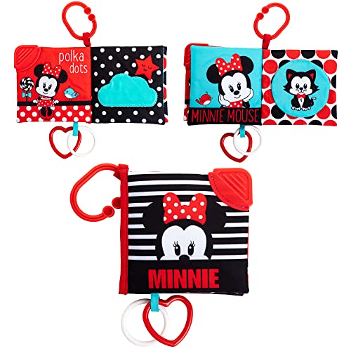 Image of KIDS PREFERRED Disney Baby Minnie Mouse High Contrast Soft Book with On The Go Clip and Teether, 5 Inches, Multicolor (KP81256)