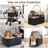 MAMIZO 3in1 Hundewagen Hundebox Transporttasche,Faltbar Hundebuggy Bis 20kg