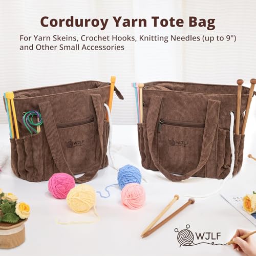 Image of Crochet Bags and Tote Bags - Corduroy Wire Bags - Yarn Clips for Crochet - Functional Crochet Hook and Crochet Accessories Lots of Crochet Bags for Crochet Lovers, Thanksgiving Gifts