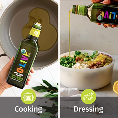 O-Live & Co. 100% Organic Extra Virgin Olive Oil - 16.9 Fl Oz (500 Ml) - First Cold Pressed - Usda Organic Certified #TOP2
