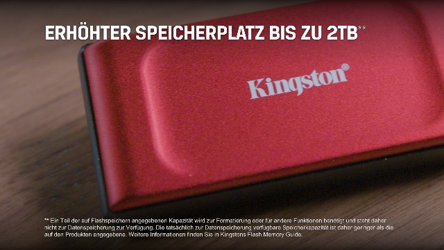 Kingston XS1000 2TB Externe SSD USB 3.2 Gen 2 Rot