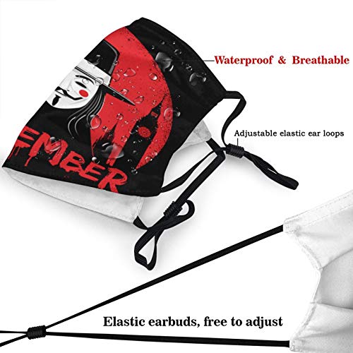JOSEOKALINA V for Vendetta máscara facial para cuello, pañuelo facial, gorro de protección, transpirable, reutilizable, lavable, para hombre y mujer, multifuncional, divertido, resistente al viento, balaclava bandana miniatura 4