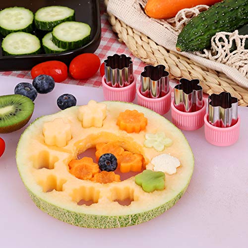 Vegetable Cutter Shapes Set Mini Sizes Cookie Cutters Set Fruit Cookie Pastry Stamps Mold Food Decorative Kids Baking And Food Supplement Tools (24Pcs Cutters） #TOP6