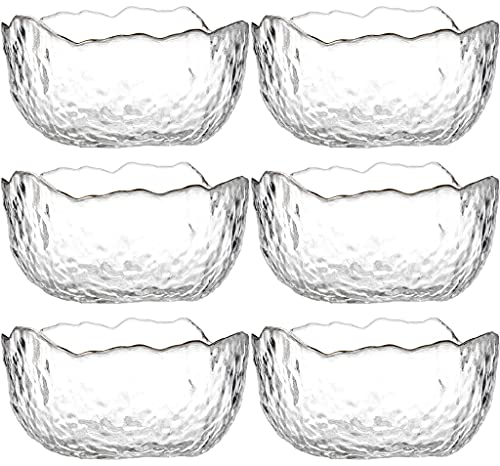 Copas para helado 6pcs Vasitos para Postres Cristal，Cuencos De Cristal，Apilable Cuenco De Postre De Vidrio，para...