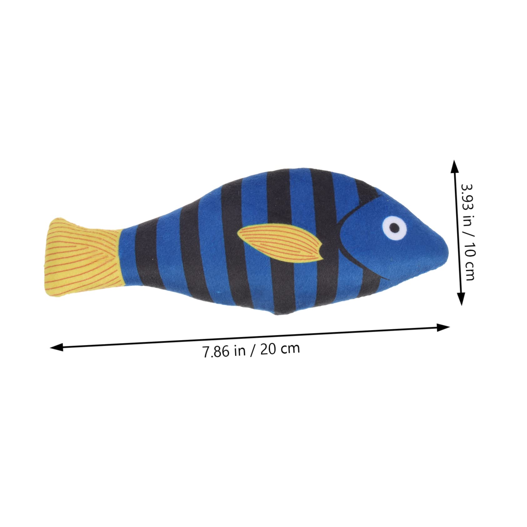 PartyKindom Jouet Poisson En Peluche à L'herbe à Chat Biologique, Jouet à Mâcher Bleu Rayé Taille Moyenne, Pour Chats D'intérieur, Stimulation De L'instinct De Chasse, Pour Animaux De Compagnie Actifs