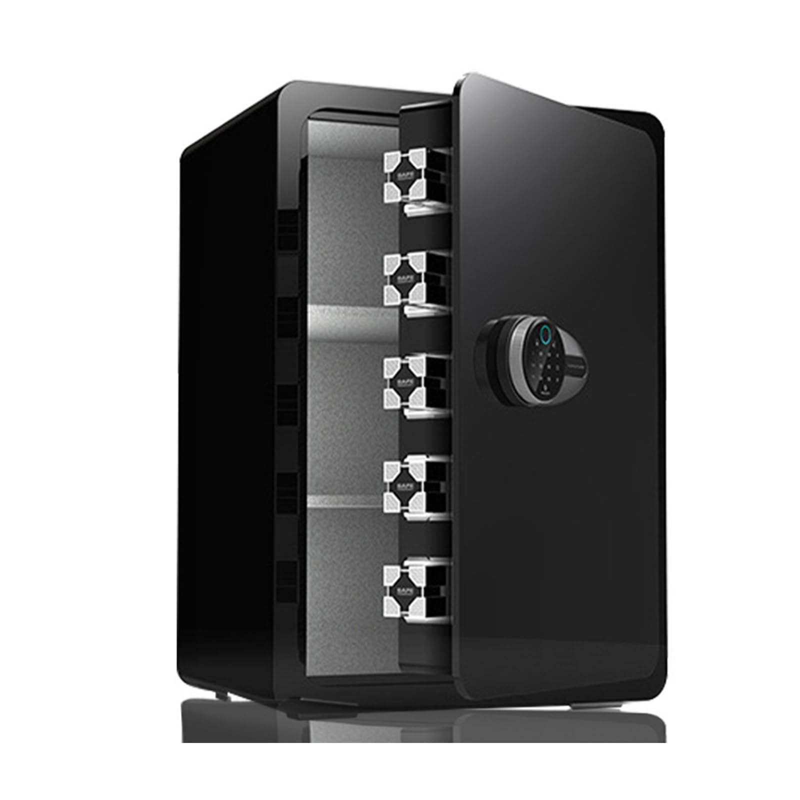 Caja Fuerte Ignifuga Suelo Acero Acero Caja Fuerte Inteligente con Huella Dactilar Control Remoto Por Wifi y Sistemas de Alarma Safe para el Hogar, Hotel y Oficina(Black)