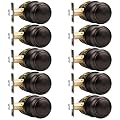 Probrico Door Knob, Interior Passage Door Knobs for Hall and Closet, Oil Rubbed Bronze, 10 Pack