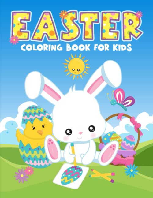 Easter Coloring Book for Kids: 35 Cute Illustrations for Children Ages 3-10