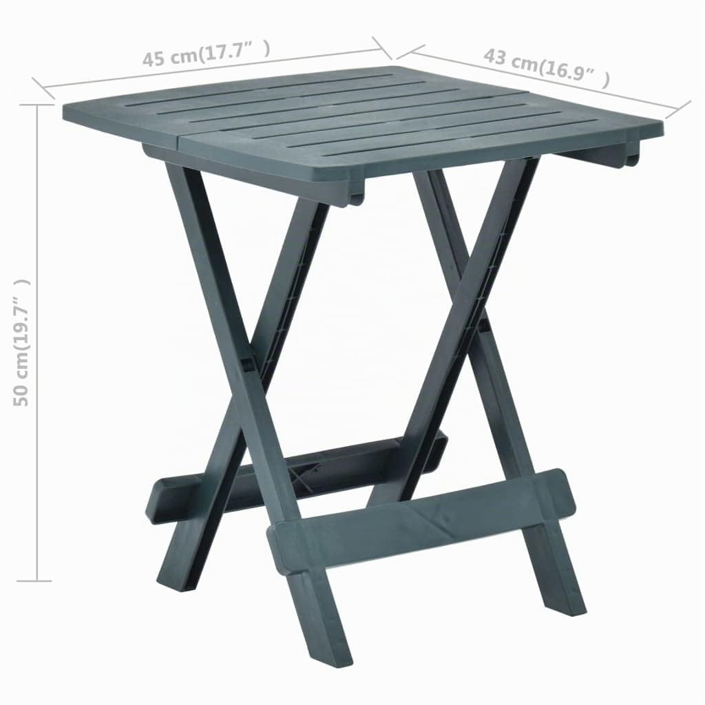vidaXL Table Pliable de Jardin Vert 45x43x50 cm Plastique