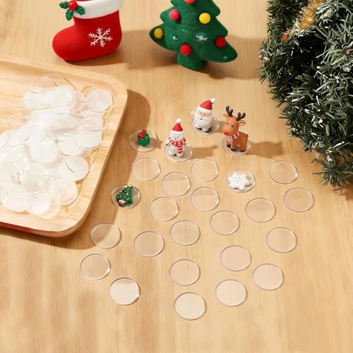 Image of 30Pcs 1 inch Clear Acrylic Discs Acrylic Circle Blanks, Round Acrylic Sheets Boards 0.04inch Thick Plexiglass Plastic Panels for DIY Craft, Sign, Paintings, Cake Decor
