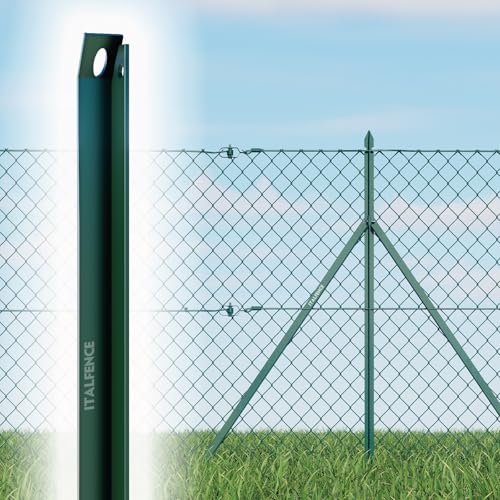 Italfence - Lot de 10 jambes de force pour clôture en fer plastifié vert (Toutes les hauteurs disponibles) [H 120cm]