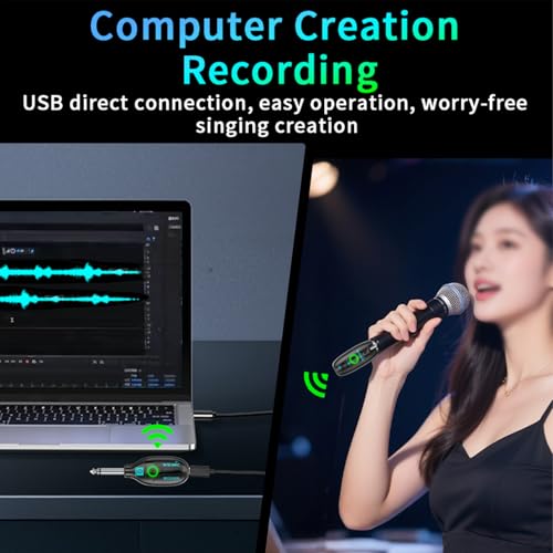 Sistema inalámbrico de micrófono Alomejor 2,4 GHz, transmisor y receptor XLR con alcance de 30 m, batería de 20 horas, reducción de ruido y emparejamiento automático para micrófonos dinámicos, grabación miniatura 5