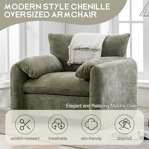 Miscoos BS303523AAG Chenille Oversized Armchair - Modern Accent Chair & Single Sofa Lounge, 38.6'' Wide, Comfortable Seating For Living Room & Bedroom thumb #8