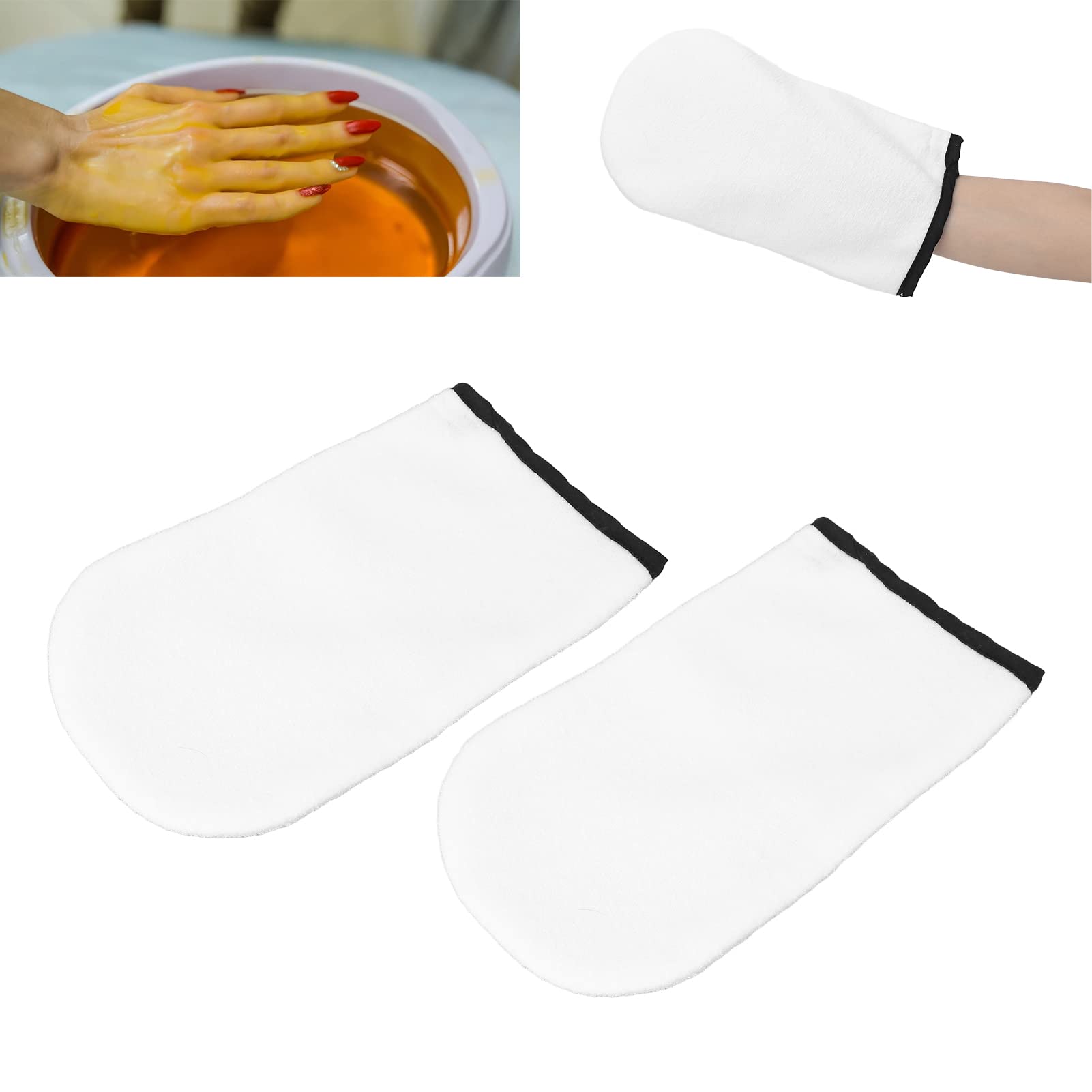 Guanti Per Terapia di Paraffina, Guanti di Cera di Paraffina 2 Pezzi in Puro Cotone Che Promuovono L'assorbimento Guanti Spa Per Terapia Manuale con Cera Calda Bianchi