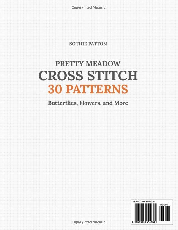 Vista 2 de Pretty Meadow Cross Stitch 30 Patterns with Butterflies, Flowers, and More